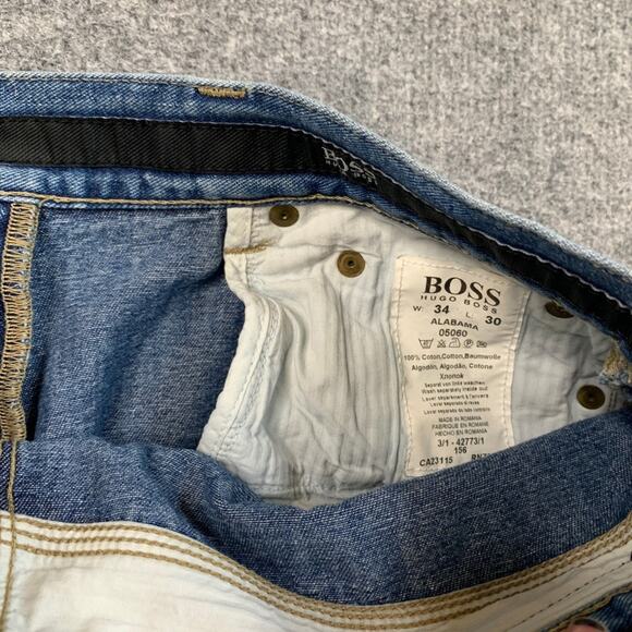 Vintage Hugo Boss Jeans Mens 34 Blue Relaxed Fit Alabama Medium Wash Cotton - Picture 6 of 9